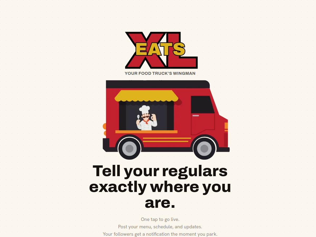 XLeats food-truck discovery app website